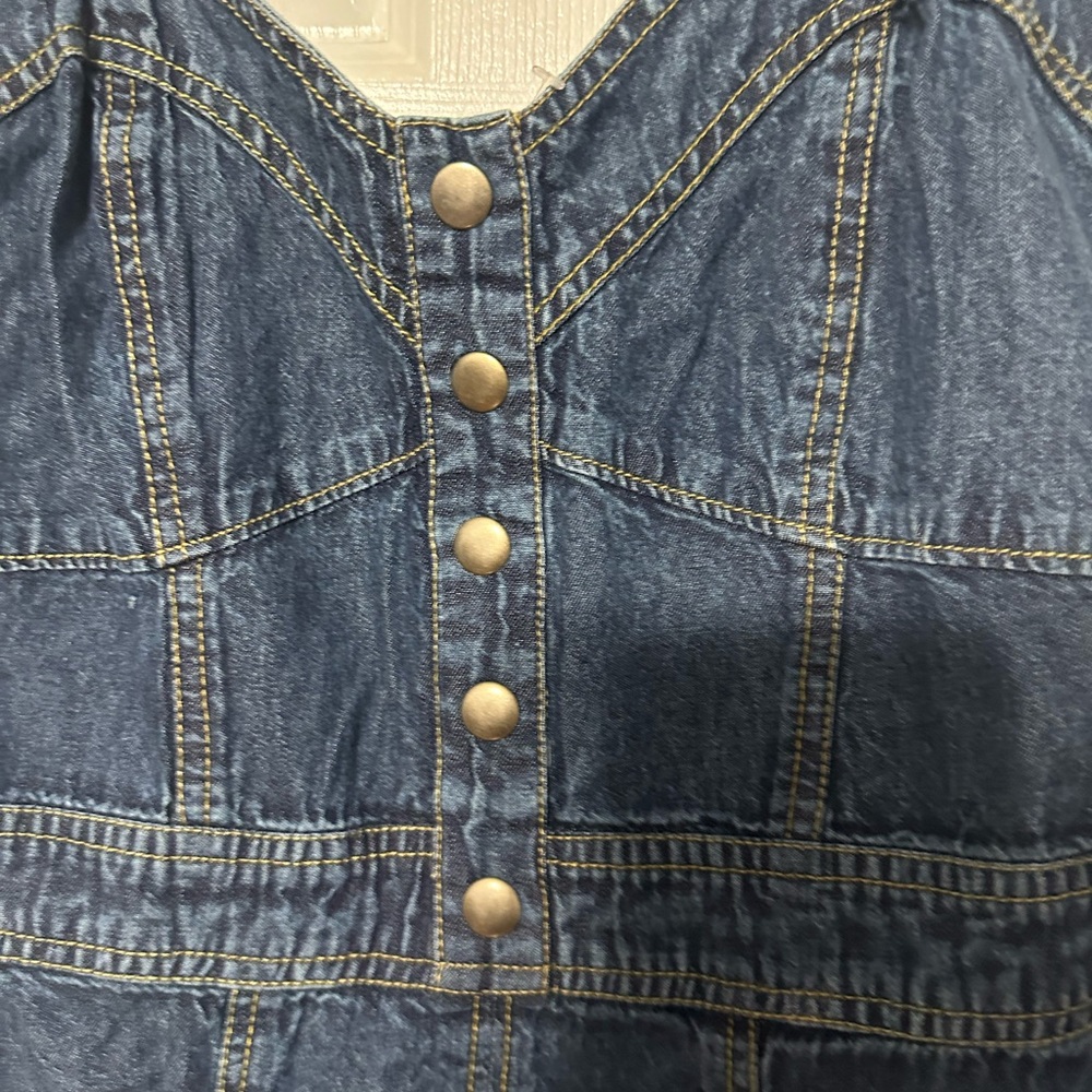 Japna Dark Blue Denim Mini Dress - Picture 4 of 15